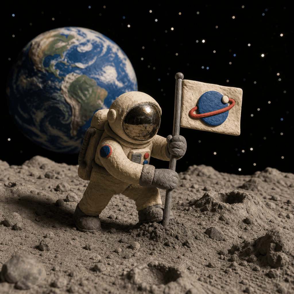 Claymation Moon Astronaut